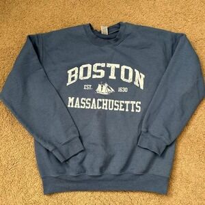 Blue Boston Massachusetts crewneck sweatshirt